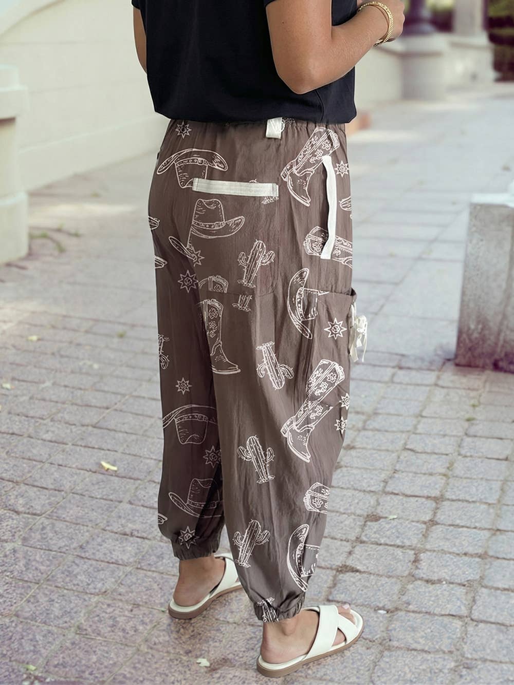 Women's Cowgirl Boot Printed Jogger Pants