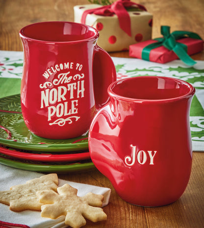 Christmas Handwarmer Mug - Red Earthenware