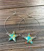 Western Star Gemstone Hoop Earrings