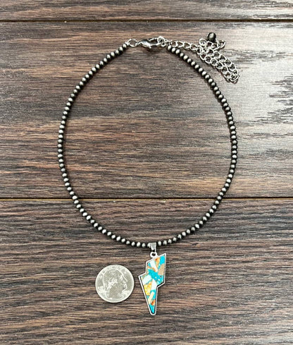 Bolt Gemstone Navajo Bead Necklace