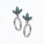 Western Turquoise Hoop Drop Earrings