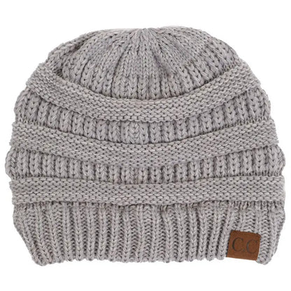 C.C. Two Tone Color Knit Beanie
