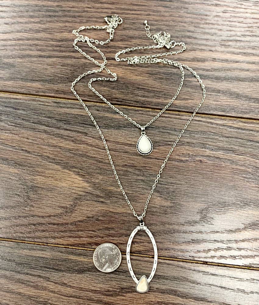Bohemian Concho White Turquoise Necklace