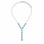 Turquoise Y Drop Necklace - Silver