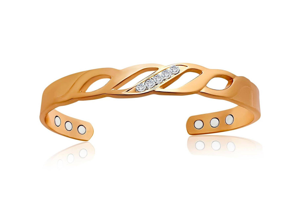Copper Flexible Bracelet with Zirconia