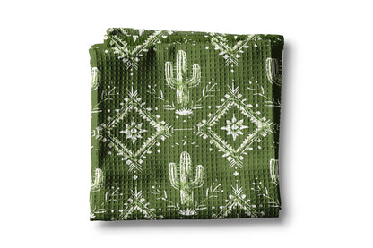 Retro Cactus Kitchen Waffle Towel
