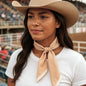 Tan and Cream Skinny Mini Wild Rag Scarf