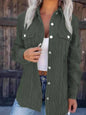 Women's Green Corduroy Lapel Jacket