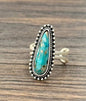 Western Teardrop Gemstone Adjustable Ring