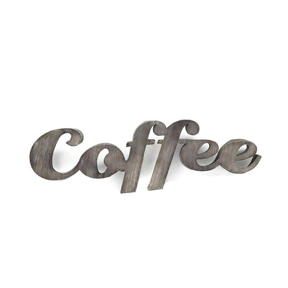 3D Coffee Cutout Lettering Metal Wall Hanging Sign Decor