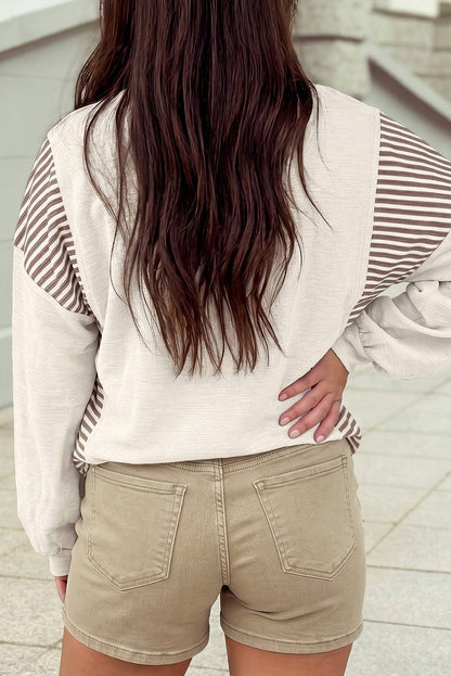 Women's Patchwork Striped Shift Sweatshirt