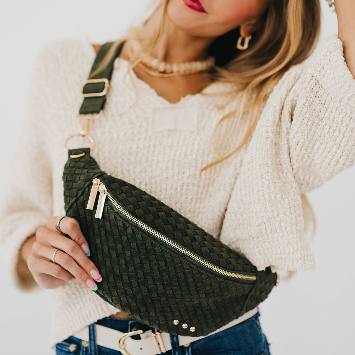 Susie Suede Bum Bag - Olive