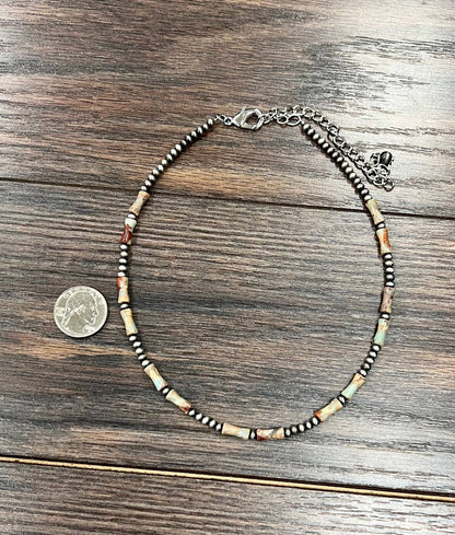 Natual Stone and Navajo Gemstone Necklace