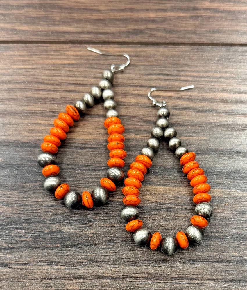 Orange Bead Earrings
