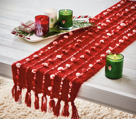 Tis The Season Runner Red Cotton Christmas