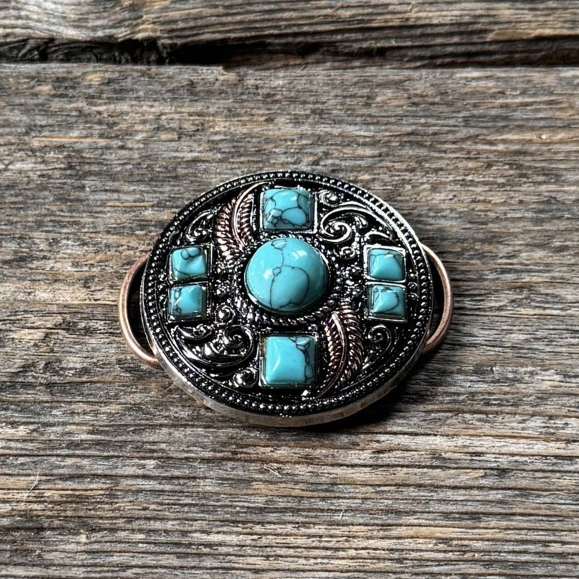 Turquoise Concho Skinny Mini Slide