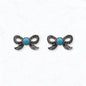 Western Turquoise Bow Stud Earrings