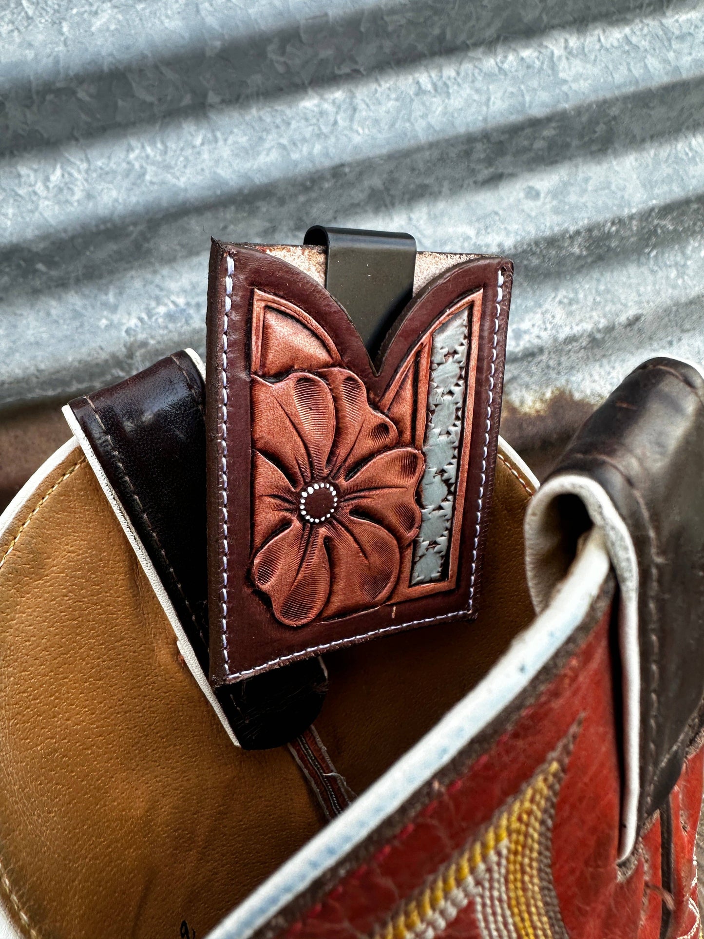 Leather Boot Wallet Cowgirl Rodeo Western Cowboy