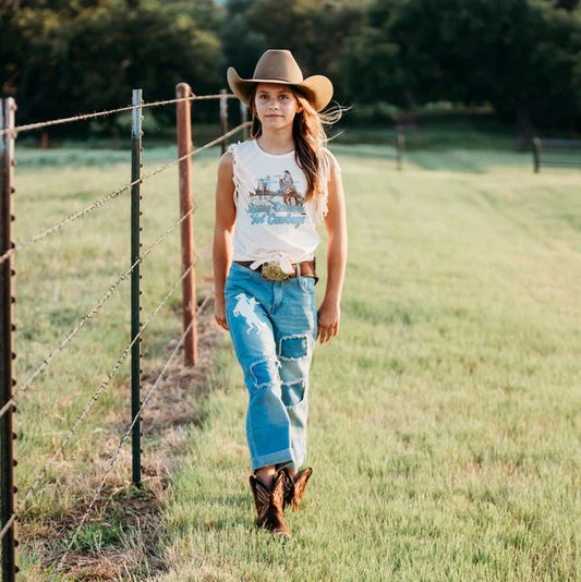 Girl's Shea Baby Chasing Dreams Not Cowboys Graphic Shirt