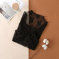 Women's Semi Sheer Mesh Floral Lace Top