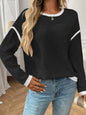 Women's Black Crew Neck Knit Sweater