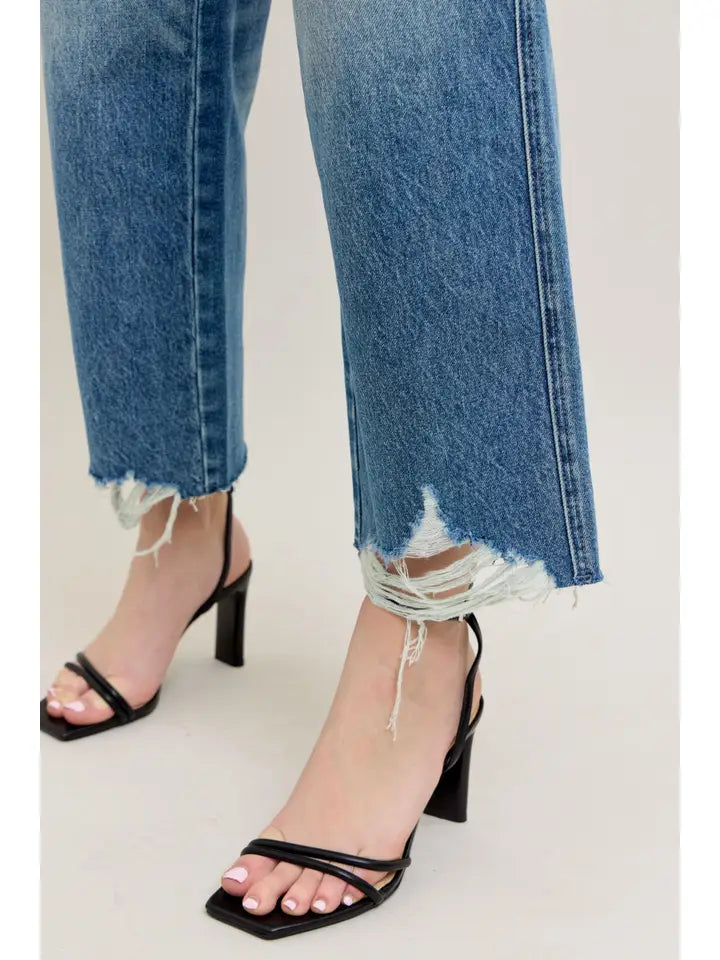 Women's Judy Blue High Waist Rigid Magic Destroy Wide Leg Crop