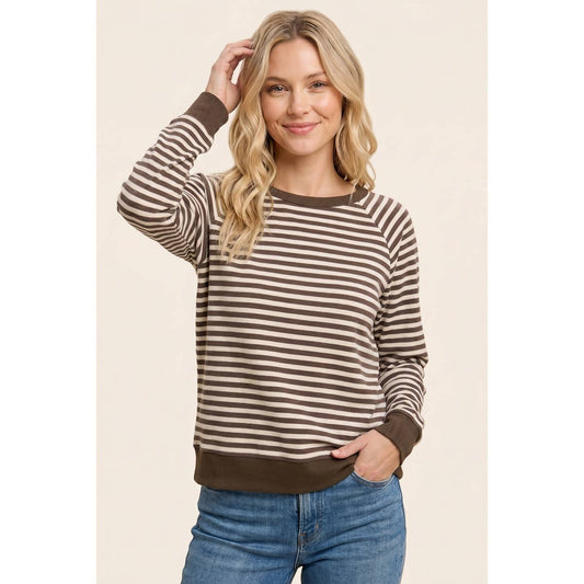 Women's Mocha Stripped Sweater