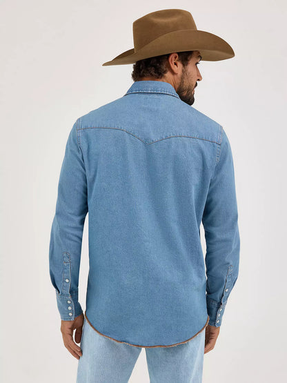 Men's Wrangler Cowboy Cut® Long Sleeve Western Snap Denim Workshirt