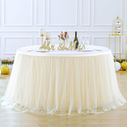 Champagne Tulle Table Skirts