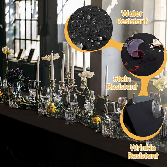 Black Tablecloth for Rectangle Tables 90" x 156"