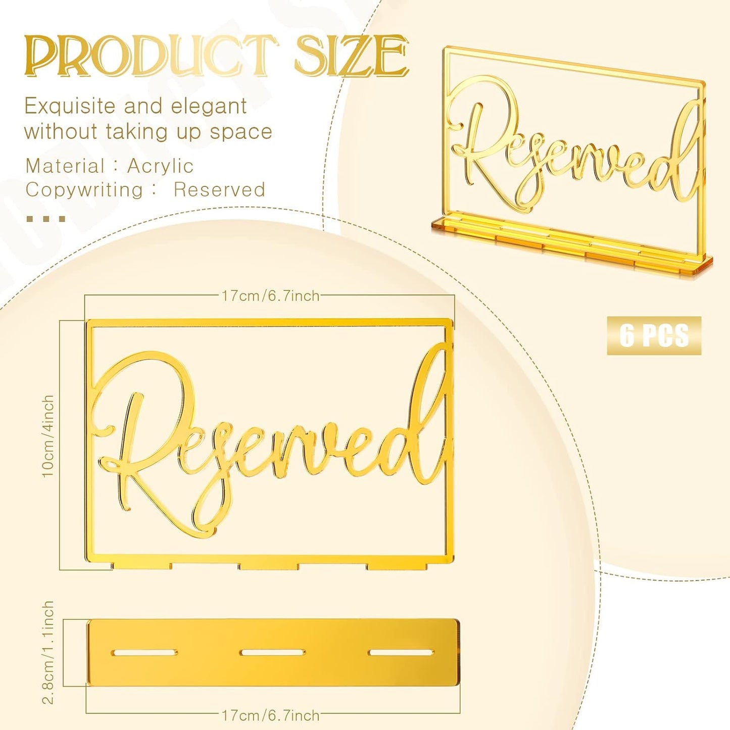 Acrylic Reserved Table Sign Wedding Signs