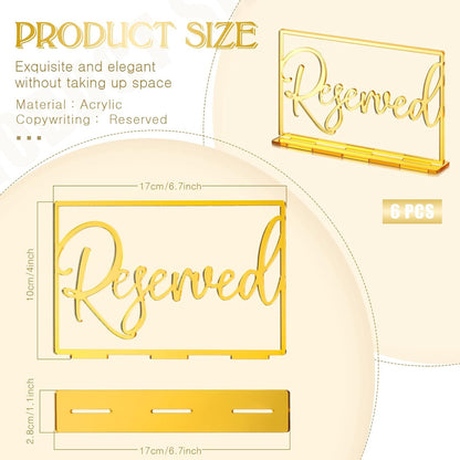 Acrylic Reserved Table Sign Wedding Signs