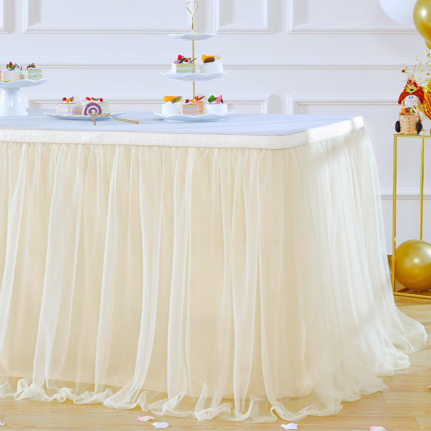 Champagne Tulle Table Skirts