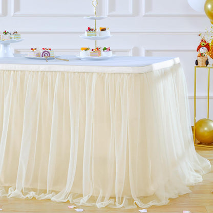 Champagne Tulle Table Skirts