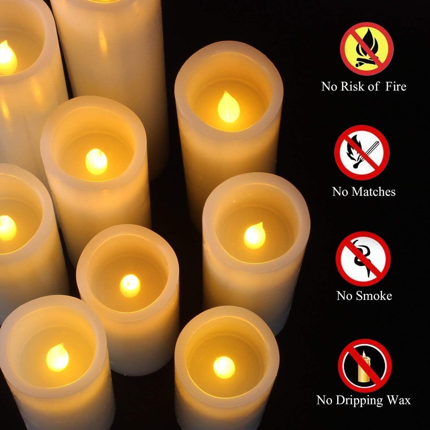 Flameless Candles Battery Operated Candles Real Wax Pillar LED Candles