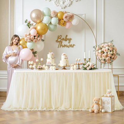 Champagne Tulle Table Skirts