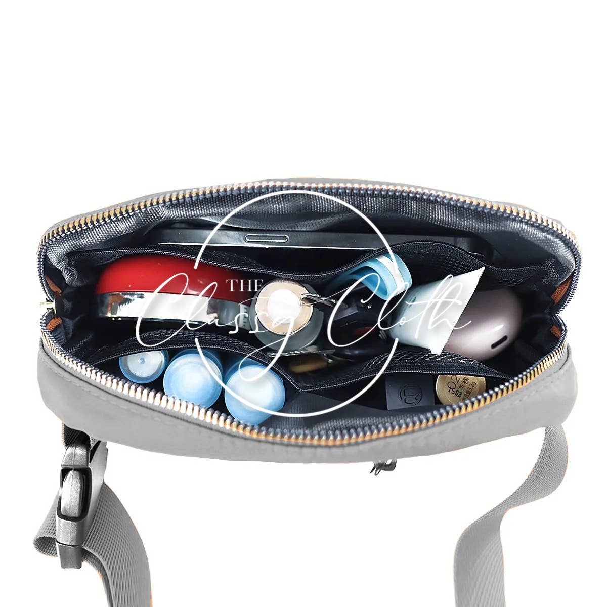 Nylon Belt Bum Bag - Gray