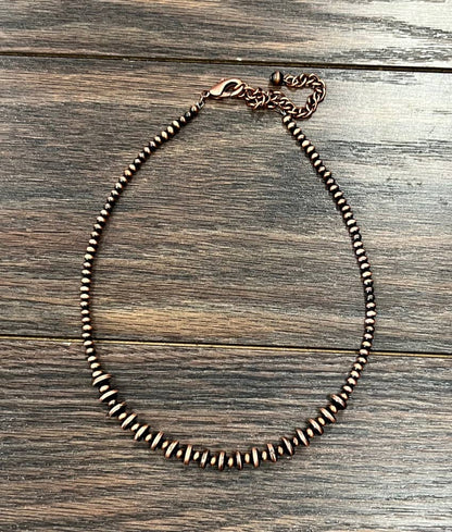 Copper Rondelle Western Bead Necklace