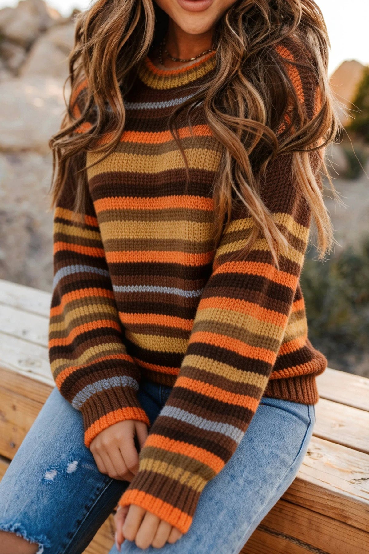 Women's Striped Knitted Sweater
