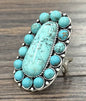Big 2" Western Turquoise Adjustable Ring