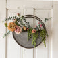 SALE - Rustic Round Farmhouse Galvanized Metal Wall Planter