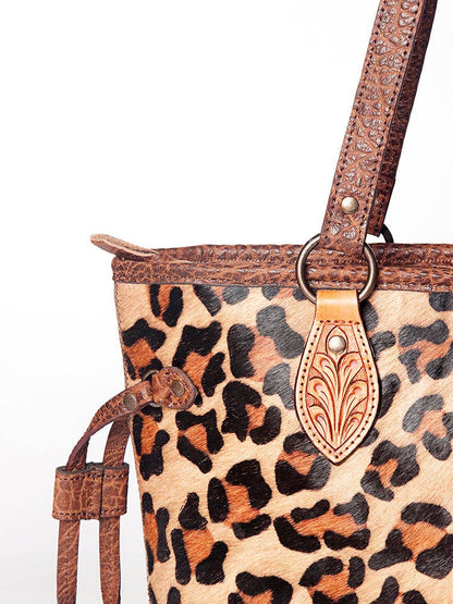 Leopard Hair-On Genuine Leather Women Tote