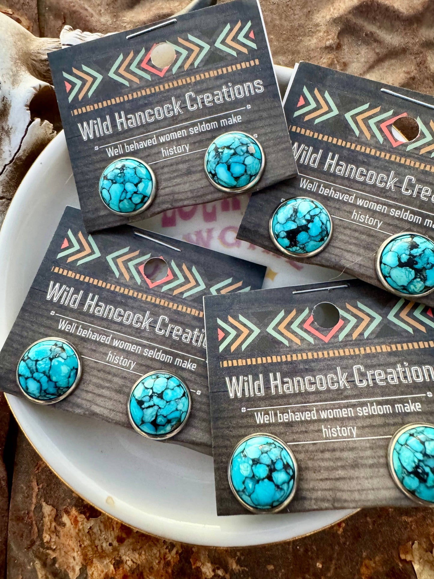 Real Turquoise Earrings/Turquoise Stud Earrings/Western