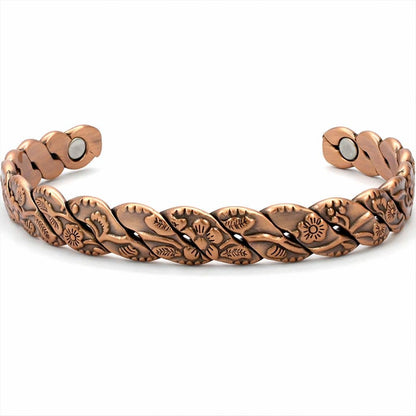 Copper Floral Intertwinded Magnetic Bracelet