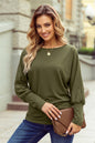 Women's Long Sleeve Blouse - Olive Green