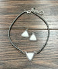 White Turquoise Necklace Earrings Set