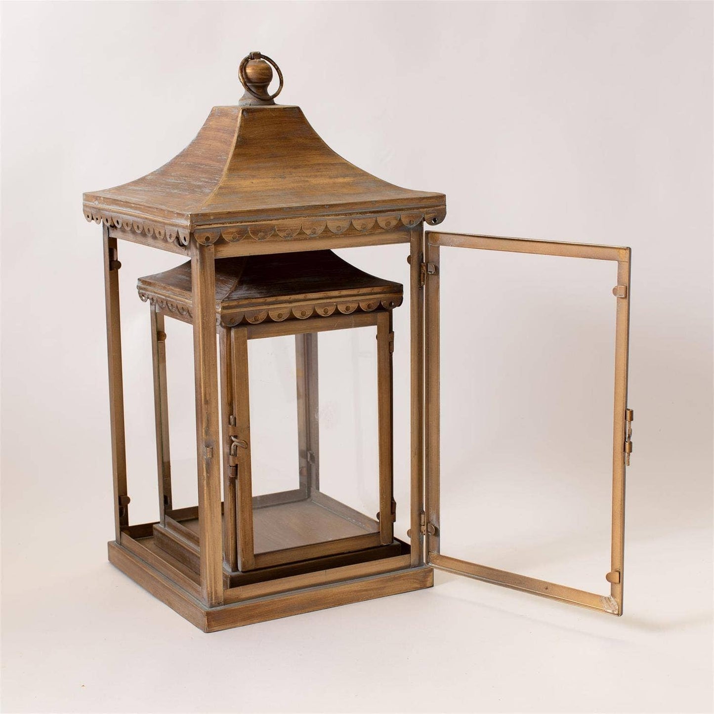 Pagoda Lanterns - Antique Brass Finish