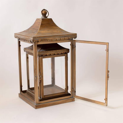 Pagoda Lanterns - Antique Brass Finish