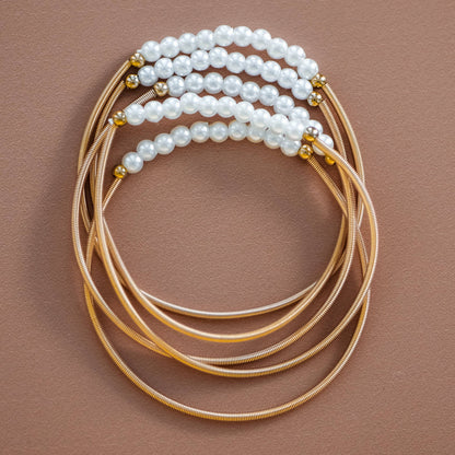 Boho Layered Spring Coil Guitar String Bracelet Set