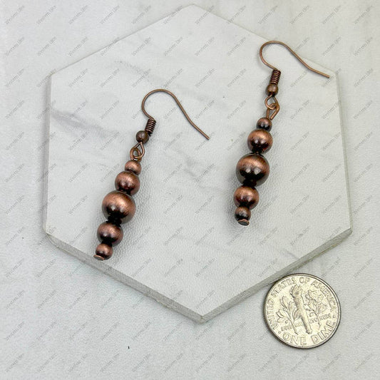 Copper Navajo Pearl Beads Earrings